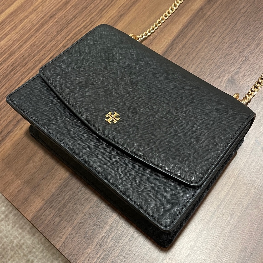 Tory Burch Flap Adjustable Shoulder Bag - Black